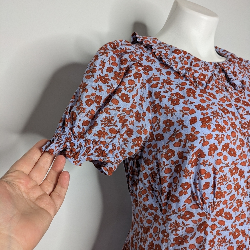 Madewell Floral Print Dress in Red and White - Picture 4 of 8